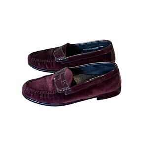 G.H. Bass Weejuns | Burgundy Velvet Penny Loafer Mules, womens size 7
